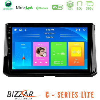 Bizzar c Series Lite 4core Android14 2+32gb  Toyota Corolla 2019-2022 Navigation Multimedia Tablet 10" u-c-Ty0597