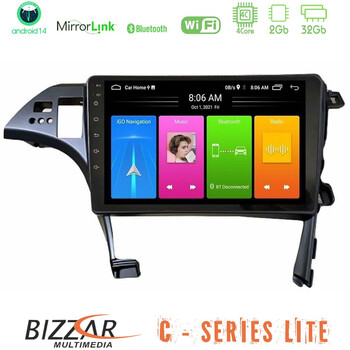 Bizzar c Series Lite 4core Android14 2+32gb  Toyota Prius 2010-2015 Navigation Multimedia Tablet 10" u-c-Ty1082