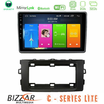 Bizzar c Series Lite 4core Android14 2+32gb  Toyota Auris 2013-2016 Navigation Multimedia Tablet 10" u-c-Ty1294
