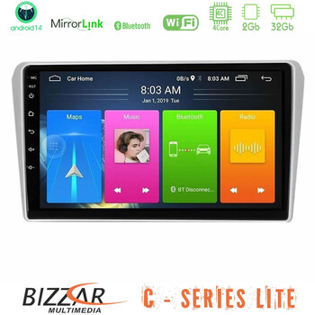 Bizzar c Series Lite 4core Android14 2+32gb  Toyota Avensis t25 02/2003–2008 Navigation Multimedia Tablet 9" u-c-Ty412n