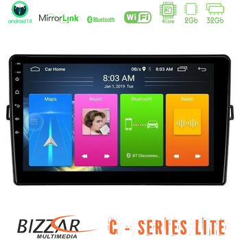 Bizzar c Series Lite 4core Android14 2+32gb  Toyota Auris Navigation Multimedia Tablet 10" u-c-Ty472