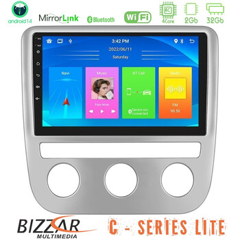 Bizzar c Series Lite 4core Android14 2+32gb  vw Scirocco 2008-2014 Navigation Multimedia Tablet 9" u-c-Vw0084