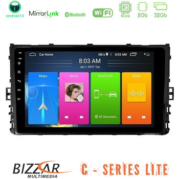 Bizzar c Series Lite 4core Android14 2+32gb  vw mqb 2017-> Navigation Multimedia Tablet 9" u-c-Vw0333