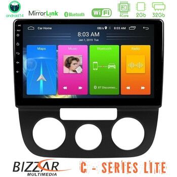 Bizzar c Series Lite 4core Android14 2+32gb  vw Jetta Navigation Multimedia Tablet 10" u-c-Vw0393