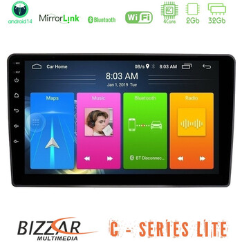 Bizzar c Series Lite 4core Android14 2+32gb  vw Passat Navigation Multimedia Tablet 9" u-c-Vw095n