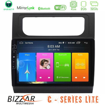 Bizzar c Series Lite 4core Android14 2+32gb  vw Touran 2003-2011 Navigation Multimedia Tablet 10" u-c-Vw1000