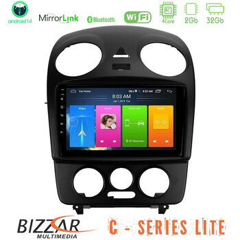 Bizzar c Series Lite 4core Android14 2+32gb  vw Beetle Navigation Multimedia Tablet 9" u-c-Vw1059