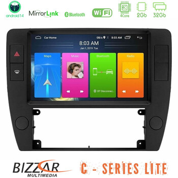 Bizzar c Series Lite 4core Android14 2+32gb  vw Passat b5 2001-2005 Navigation Multimedia Tablet 9" u-c-Vw1370