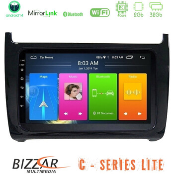 Bizzar c Series Lite 4core Android14 2+32gb  vw Polo Navigation Multimedia Tablet 9" u-c-Vw6901bl