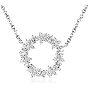 BAMOER κολιέ BSN028 με κυβική ζιρκόνια, ασήμι 925, ασημί