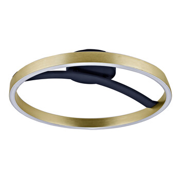 POWERTECH LED φωτιστικό οροφής HLL-0199, 29W, 4000K, Φ38x10cm, χρυσό/μαύρο