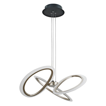 POWERTECH LED φωτιστικό οροφής HLL-0205, 40W, 4000K, Φ53x120cm, οπάλ χρυσό/μαύρο