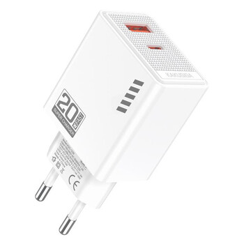 KAKUSIGA φορτιστής τοίχου KSC-1239, USB & USB-C, 20W, λευκός