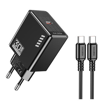 KAKUSIGA φορτιστής τοίχου KSC-1242 με καλώδιο USB-C, USB-C, 30W, μαύρος