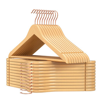 Σετ Ξύλινες Κρεμάστρες Ρούχων 20 τμχ Χρώματος Καφέ Ανοιχτό Songmics CRW001N01