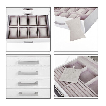 Κοσμηματοθήκη - Μπιζουτιέρα με 5 Συρτάρια 30.5 x 21.5 x 31.5 cm Χρώματος Λευκό Songmics JBC138