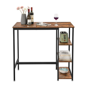 Μεταλλικό Ορθογώνιο Τραπέζι - Bar με 3 Ράφια 109 x 60 x 100 cm VASAGLE LBT11X
