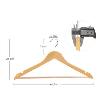 Σετ Ξύλινες Κρεμάστρες Ρούχων 20 τμχ Χρώματος Καφέ Ανοιχτό Songmics CRW001N01