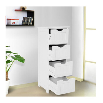 Στήλη Μπάνιου με 4 Συρτάρια 30 x 30 x 82 cm Songmics LHC40W