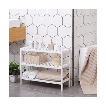 Ξύλινο Stand Αποθήκευσης Παπουτσιών με 3 Ράφια 70 x 26 x 55 cm Songmics LBS13W