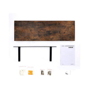 Επιτοίχιο Ξύλινο Ράφι 60 x 20 x 3.8 cm Χρώματος Καφέ VASAGLE LWS26BX