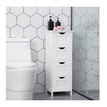 Στήλη Μπάνιου με 4 Συρτάρια 30 x 30 x 82 cm Songmics LHC40W
