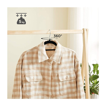 Σετ Βελούδινες Κρεμάστρες Ρούχων 20 τμχ Χρώματος Μαύρο Songmics CRF20B