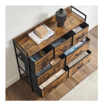 Μεταλλική Συρταριέρα με 7 Υφασμάτινα Συρτάρια 98 x 28.5 x 85 cm Songmics LTS137B01