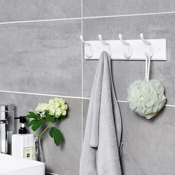 Επιτοίχια Κρεμάστρα με 4 Διπλά Μεταλλικά Άγκιστρα SONGMICS LHR23WT