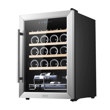 CECOTEC  Συντηρητής Κρασιών Bolero GrandSommelier 2050 Inox, Συμπιεστή, Χωρητικότητα 20 Φιαλών, Ρυθμιζόμενη Θερμοκρασία 5-18ºC, και Πίνακας Ελέγχου Αφής  CEC-00123