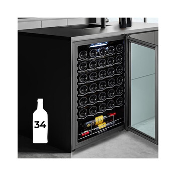 Συντηρητής Κρασιών 34 Φιαλών με Συμπιεστή Cecotec Grand Sommelier 34030 Black CEC-02715