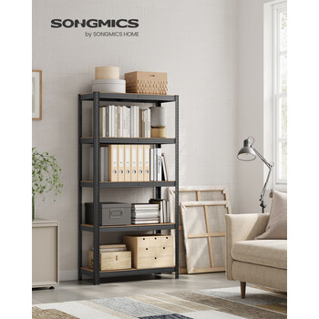 SONGMICS Βιομηχανική Ραφιέρα Βαρέως Τύπου, Ρουστίκ Καφέ & Μαύρο, 40 x 90 x 180 εκ., GLR040B11 