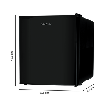 CECOTEC  Μίνι Ψυγείο GrandCooler 20000L SilentCompress Μαύρο, Ανοξείδωτο Ατσάλι, 46L, 48.7x48cm, Αναστρέψιμη Πόρτα, Ενεργειακή Κλάση E  CEC-03618