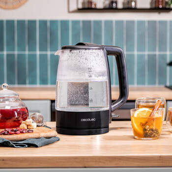 Βραστήρας Νερού 1,7L με Γυάλινο Μποροπυριτικό Σώμα 2200W Μαύρο CEC-00169 Cecotec