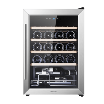 CECOTEC  Συντηρητής Κρασιών Bolero GrandSommelier 2050 Inox, Συμπιεστή, Χωρητικότητα 20 Φιαλών, Ρυθμιζόμενη Θερμοκρασία 5-18ºC, και Πίνακας Ελέγχου Αφής  CEC-00123