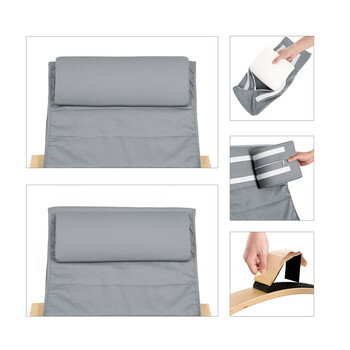 Ξύλινη Κουνιστή Πολυθρόνα με Ρυθμιζόμενο Υποπόδιο 67 x 91 x 115 cm Χρώματος Γκρι Songmics LYY010G01