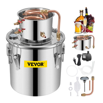 Αποστακτήρας Αλκοόλ από Ανοξείδωτο Ατσάλι 11.4 Lt με Αντλία Νερού VEVOR ZLSJ3GALDTDB00001V2