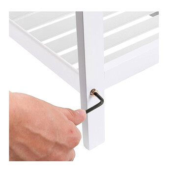 Ξύλινο Stand Αποθήκευσης Παπουτσιών με 2 Ράφια 70 x 26 x 33 cm Χρώματος Λευκό Songmics LBS02WT