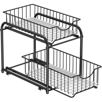 SONGMICS Πολυλειτουργικός Οργανωτής Ντουλαπιού 36.9×21.3×27.2cm με Ρυθμιζόμενα Ράφια και Συρόμενα Καλάθια KCS017B01