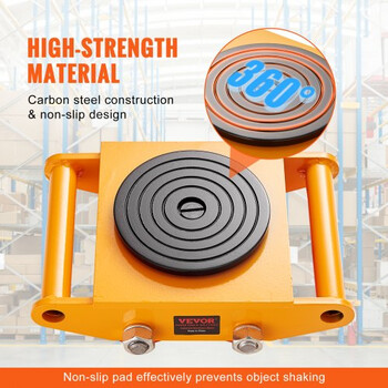 VEVOR Βαρέως Τύπου Καρότσι Μεταφοράς Μηχανημάτων 6T με 4 PU Ρόδες και Περιστροφή 360°  GYXTKHSG16TPU4PRFV0