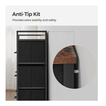 Μεταλλική Συρταριέρα με 7 Υφασμάτινα Συρτάρια 98 x 28.5 x 85 cm Songmics LTS137B01