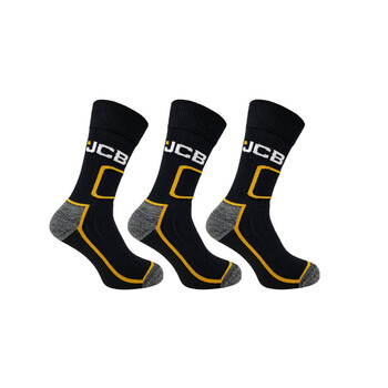 JCB JCBX000189 Shin Protect Μαύρες Κάλτσες Εργασίας Ανδρικές 3 Ζεύγη 39-46