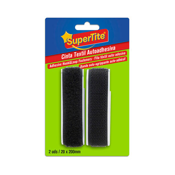 Supertite 8063 Αυτοκόλλητο Velcro Άσπρο/Μαύρο 2ΤΜΧ