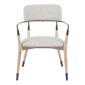 Πολυθρόνα Sentana pakoworld μέταλλο-ξύλο και ύφασμα σε μπεζ-καφέ απόχρωση 56.5x56x79εκ