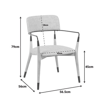 Πολυθρόνα Sentana pakoworld μέταλλο-ξύλο και ύφασμα σε μπεζ-καφέ απόχρωση 56.5x56x79εκ