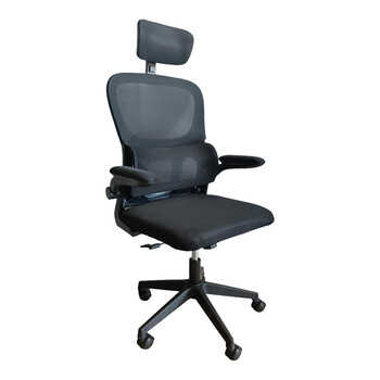 Καρέκλα γραφείου Recko pakoworld ύφασμα mesh σε μαύρη απόχρωση 56x62x116-125εκ