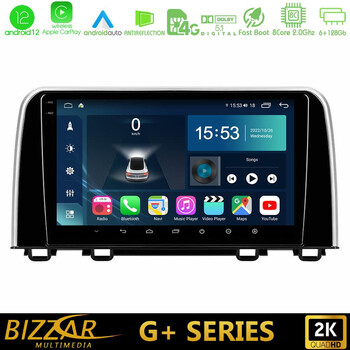 Bizzar g+ Series Honda cr-v 2019-> 8core Android12 6+128gb Navigation Multimedia Tablet 10 u-g-Hd0160