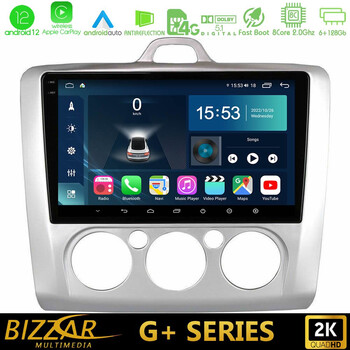 Bizzar g+ Series Ford Focus Manual ac 8core Android12 6+128gb Navigation Multimedia 9 u-g-Fd0041m