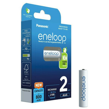PAN-BK-4MCDE/2 . Panasonic Eneloop Επαναφορτιζόμενες Μπαταρίες AAA Ni-MH 800mAh 1.2V (2 τμχ)
