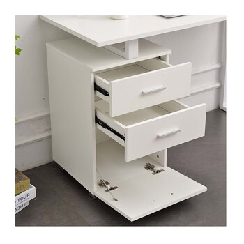 Μεταλλικό Γραφείο με 2 Συρτάρια και 1 Ντουλάπι 120 x 50 x 75 cm Χρώματος Λευκό Bakaji 02012268